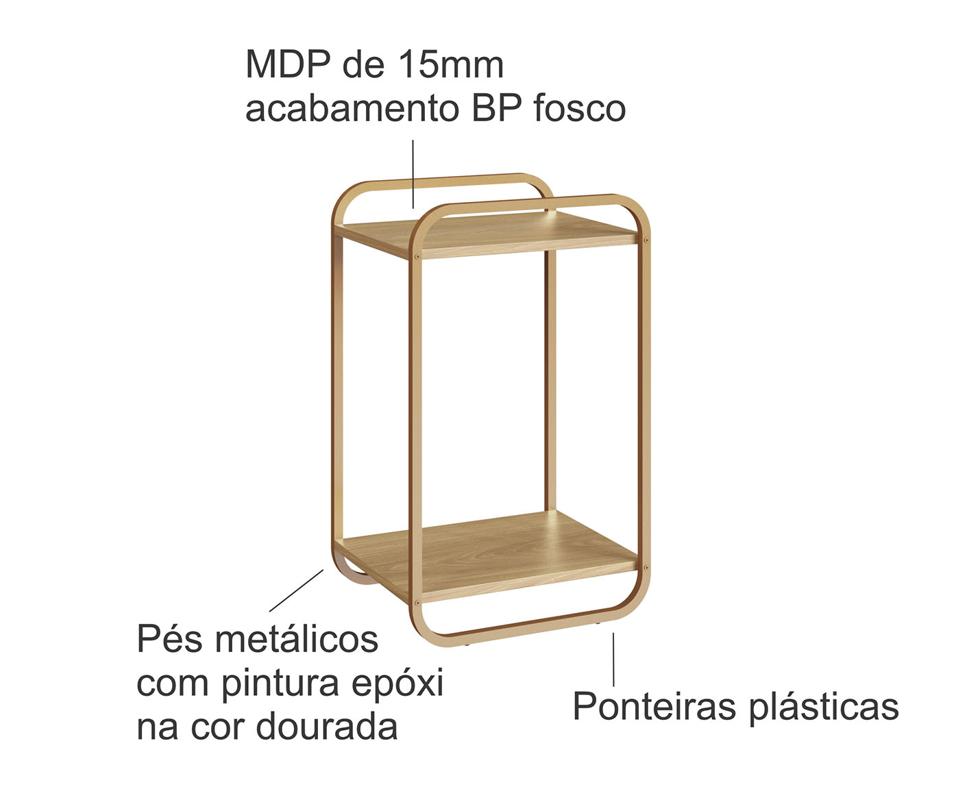 Mesa Lateral Org&acirc;nico Luna  Hanover image number 2
