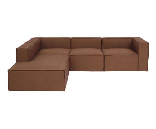 Sof&aacute; 4 M&oacute;dulos Encosto Parcial Esquerdo Mensa Terracota - image 0