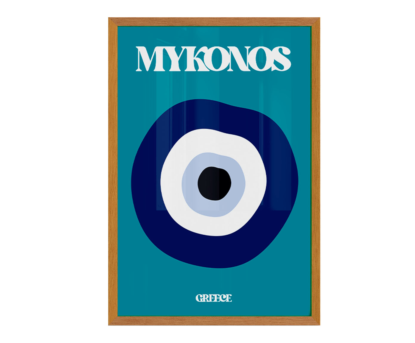 Quadro Mykonos com Moldura em Madeira - image 0