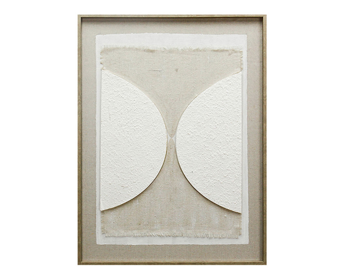 Quadro Decorativo em Linho Dal fronte Bege e Branco - image 0