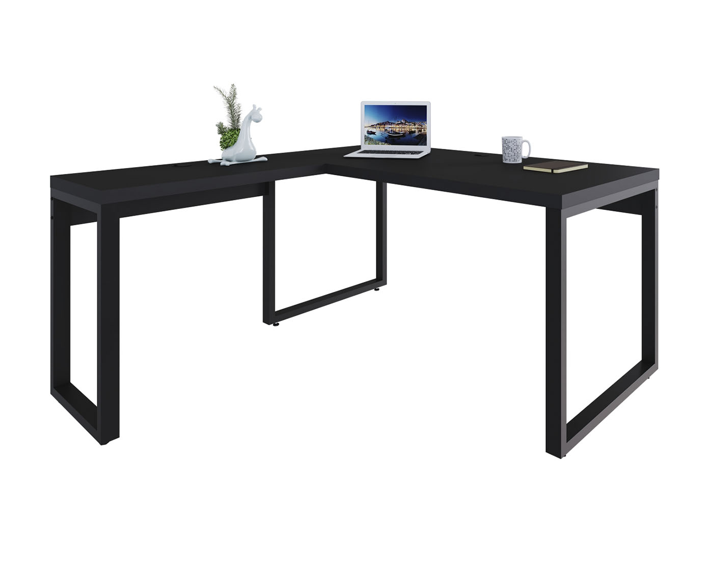 Mesa em L Yon Diretor Preto image number 3