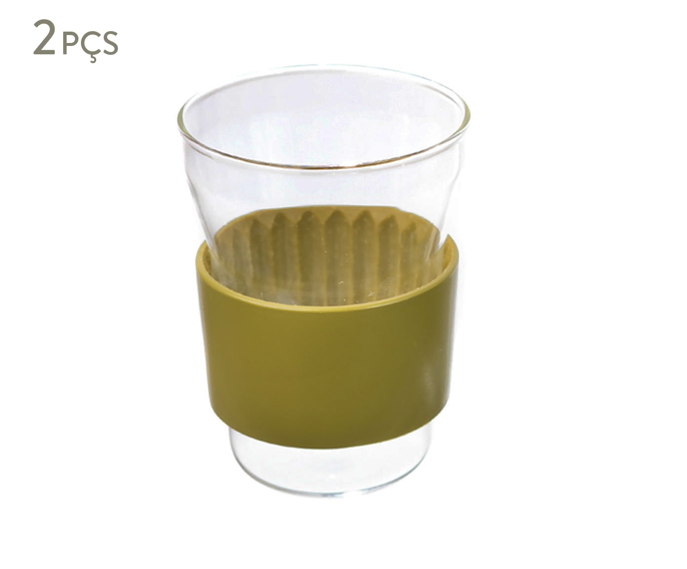 Jogo de Ta&ccedil;as em Cristal Ch&aacute; Hotcoll Verde Oliva - image 0