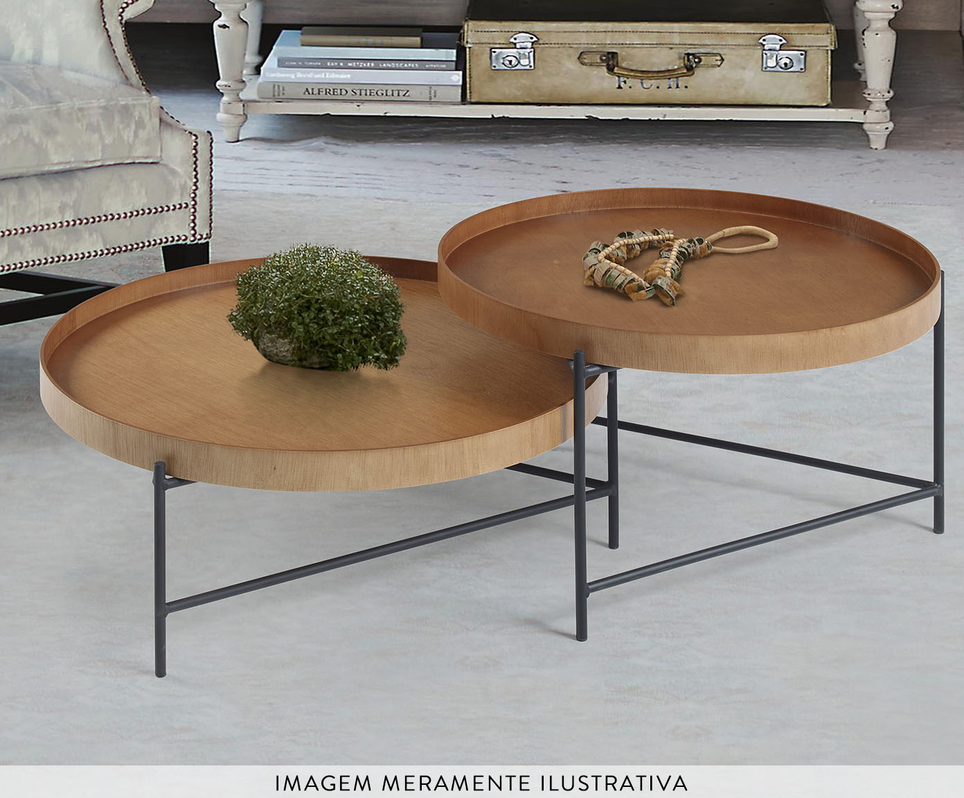 Mesa de Centro Debora Laminado com Base de Metal image number 2
