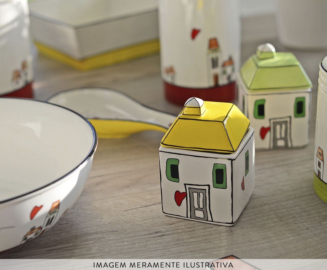 A&ccedil;ucareiro em Porcelana Le Casette Amarelo - image 1