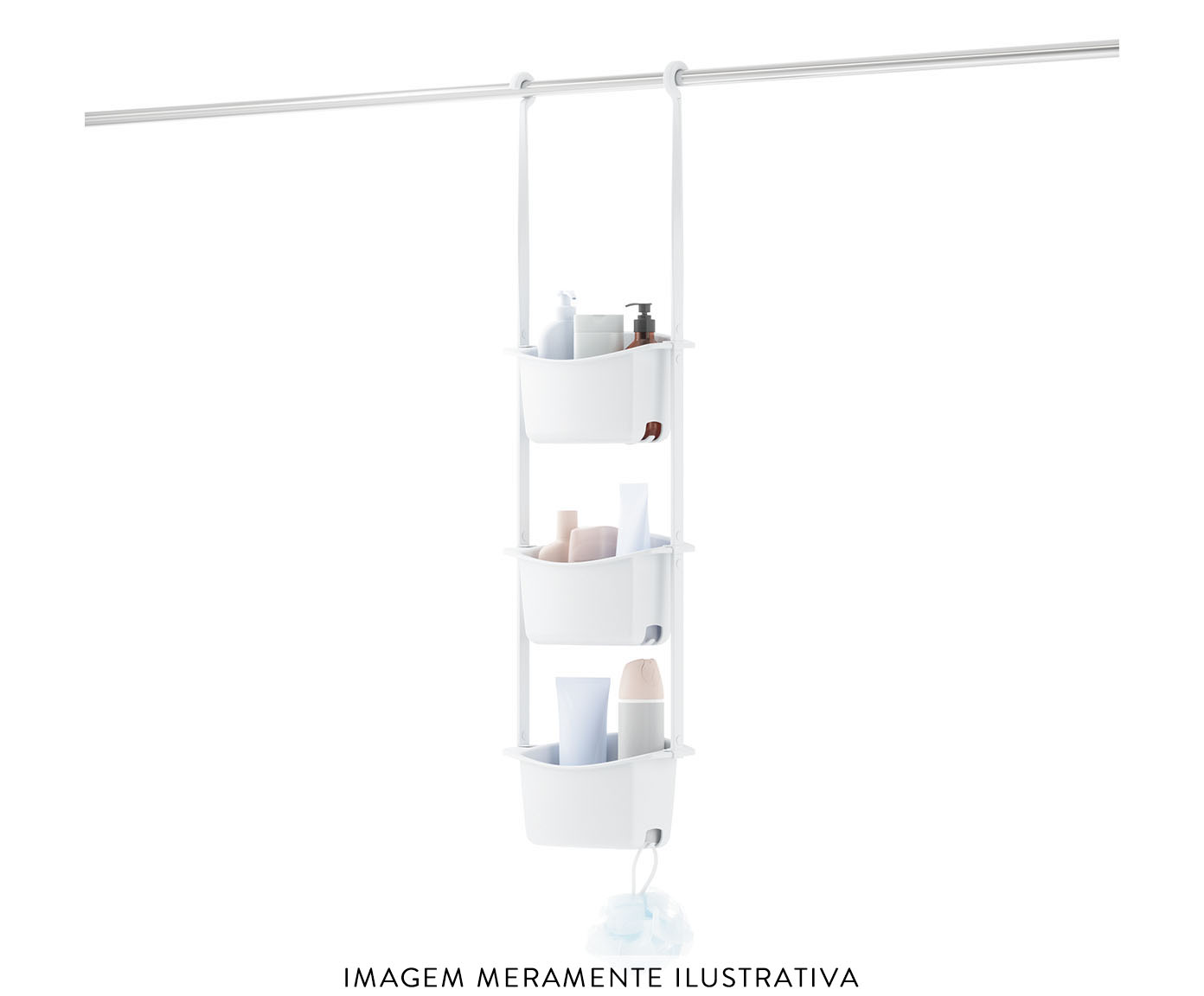 Cesto Organizador de Ducha Flex - Branco image number 2