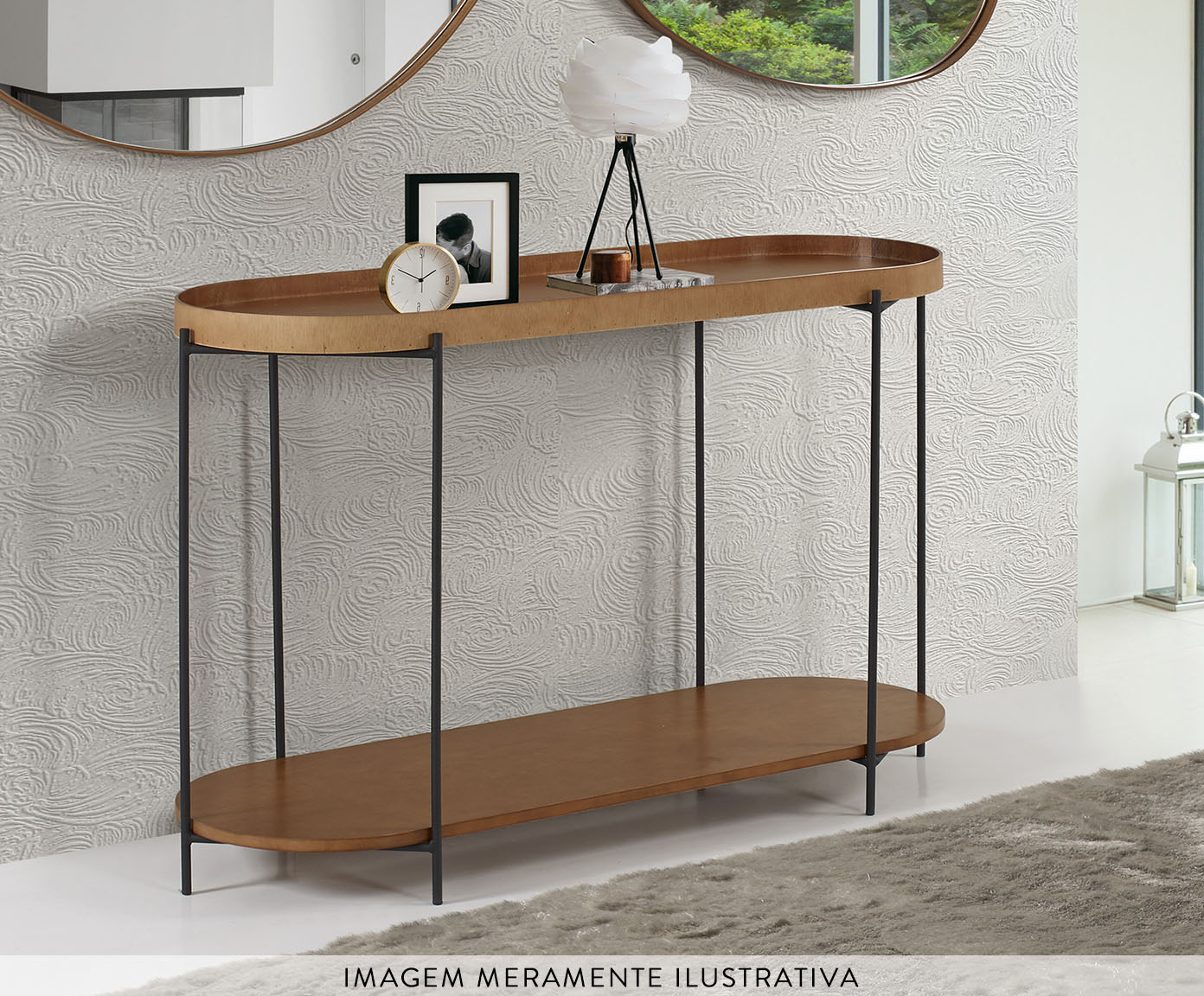Aparador Debora com Prateleira Laminado com Base de Metal image number 2