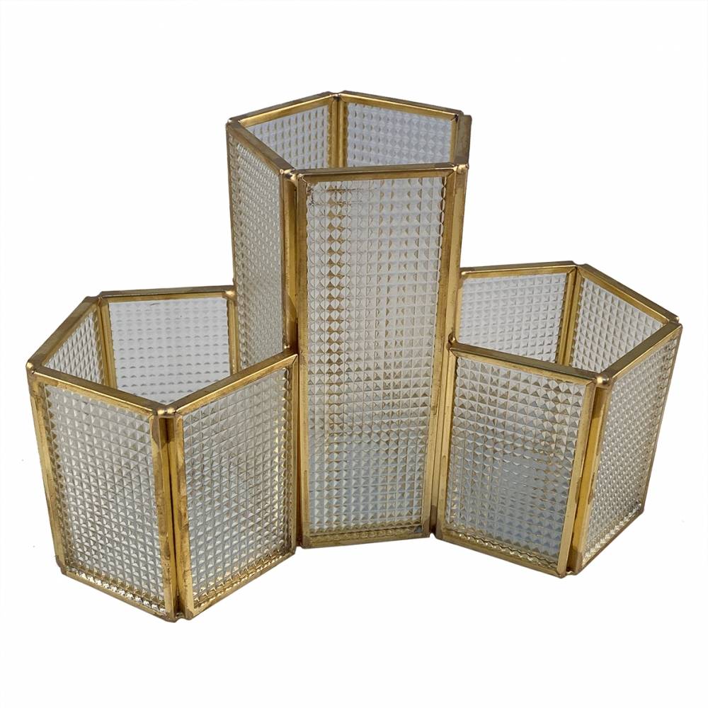 Organizador de Objetos em Vidro Sallie - Dourado - image 0