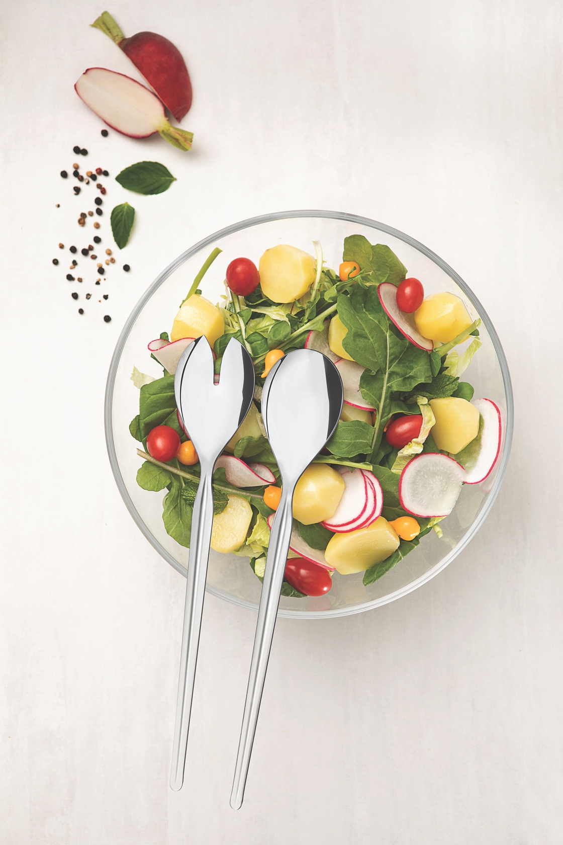 Jogo de Talheres para Salada em Inox Leffe - Prata - image 1