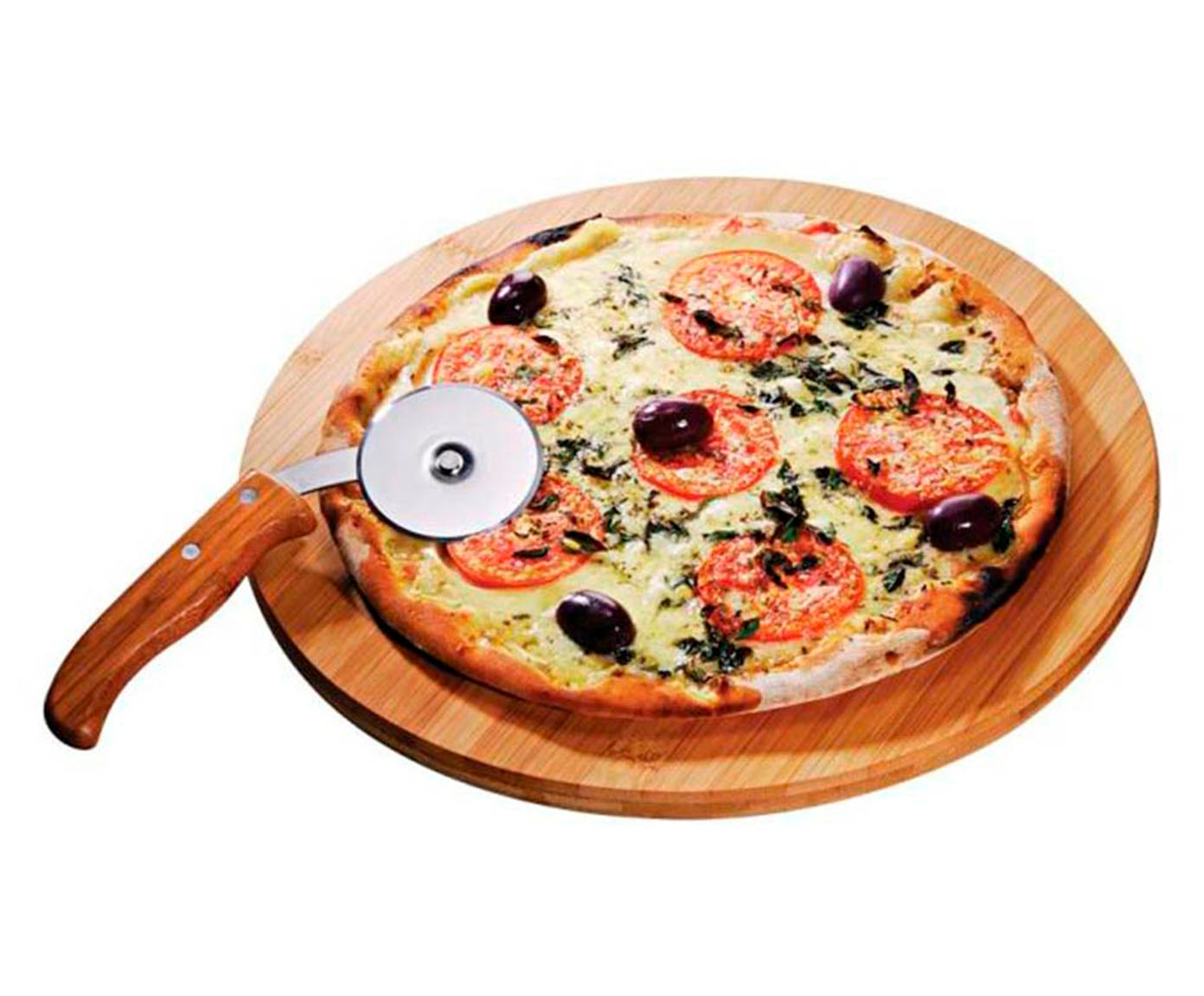 Jogo para Pizza em Inox E Bambu Otho - image 0