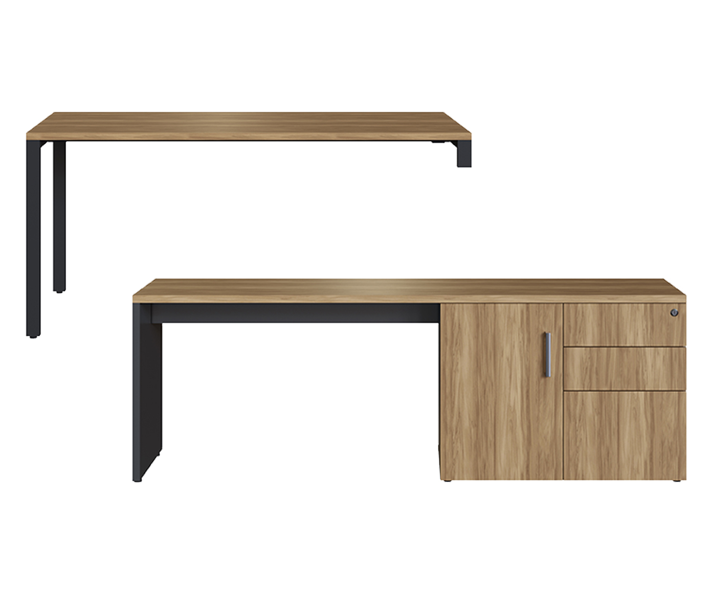 Conjunto Mesa Escrit&oacute;rio e Balc&atilde;o - Preto - image 1