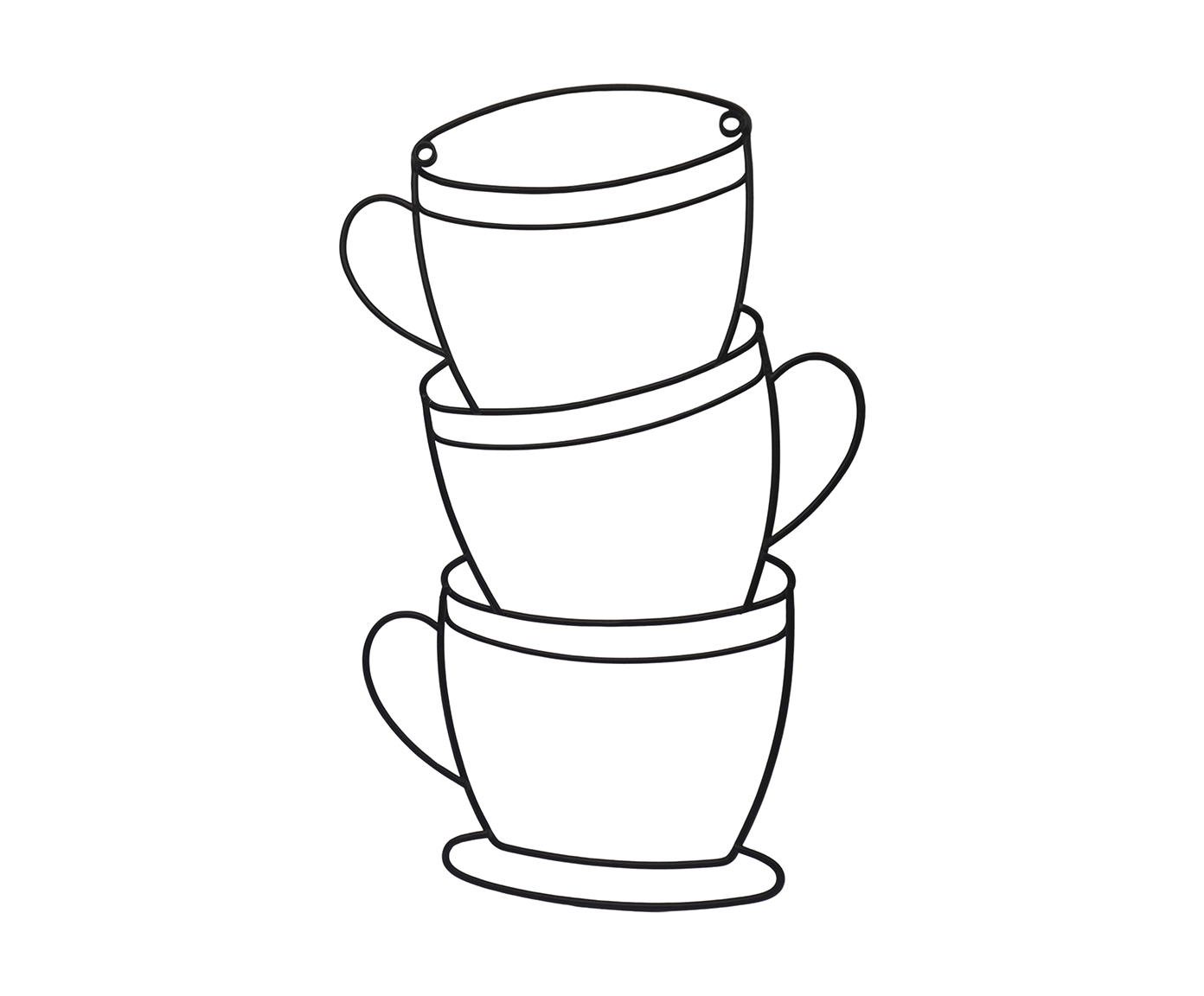 Escultura de Parede Coffee Cup Preto - image 0