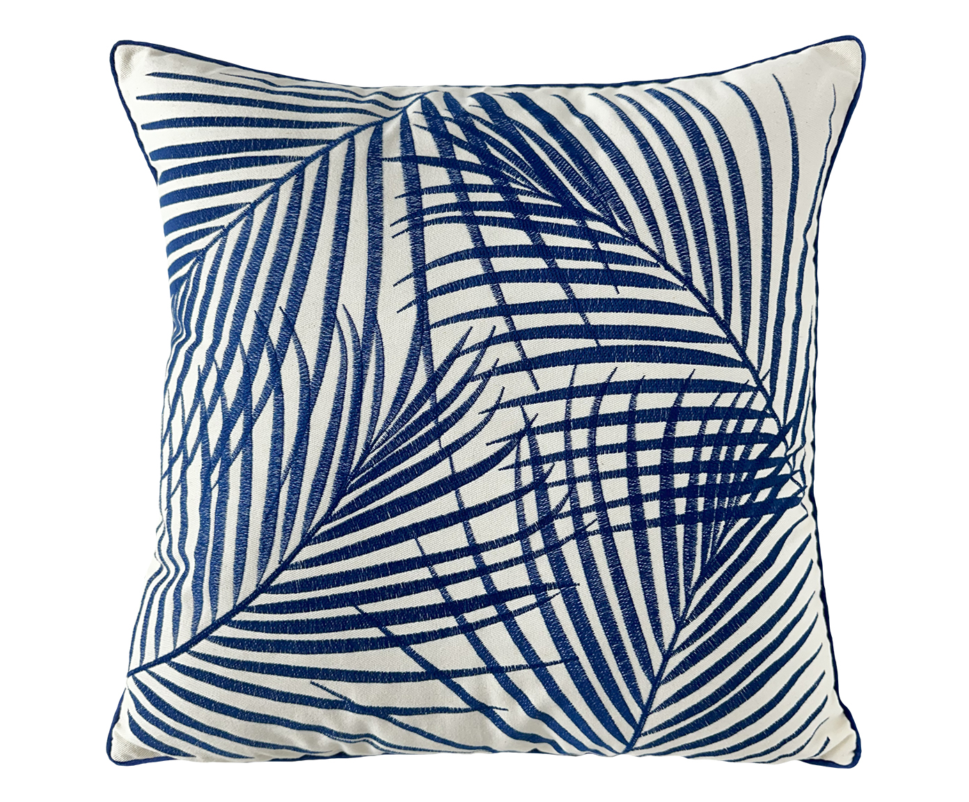 Almofada Sarja Folhagem Azul - image 0