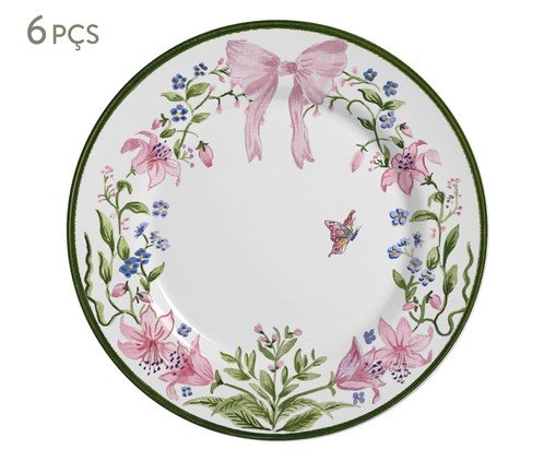 Jogo de Pratos Raso Bellet Bouquet Rosa - image 0