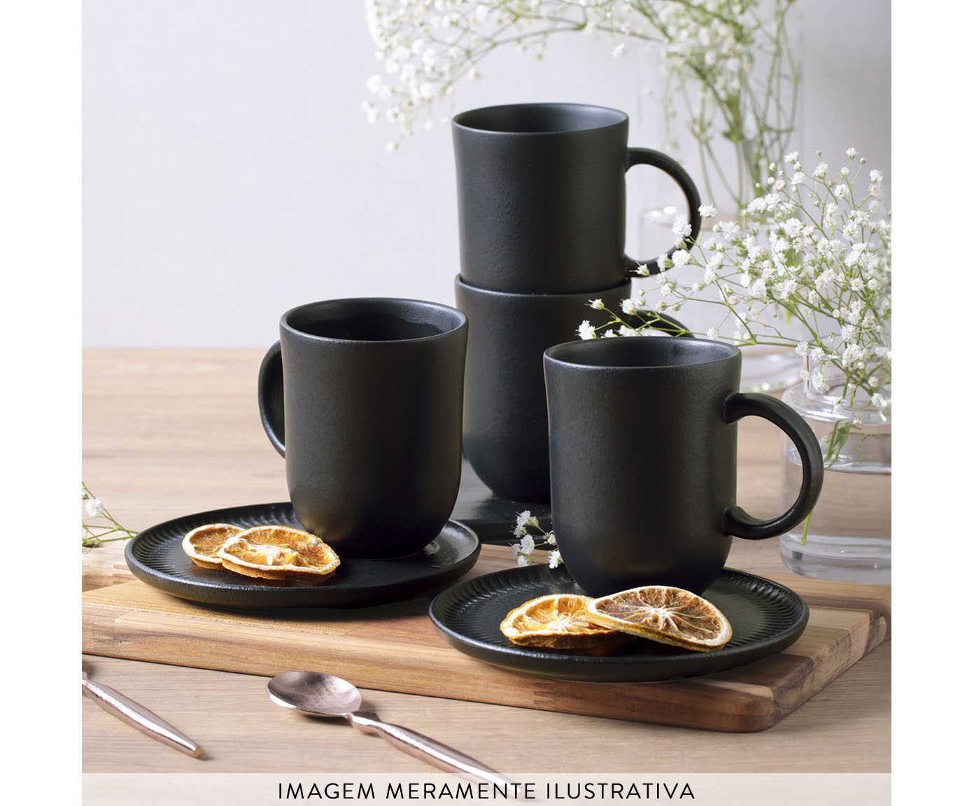 Jogo de Canecas com Pires Coup Matte Preto - image 1