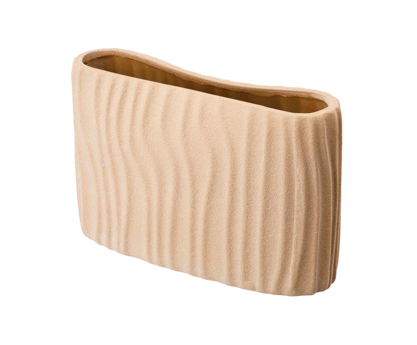 Vaso Cer&ecirc;mico Relevos Bege - image 0