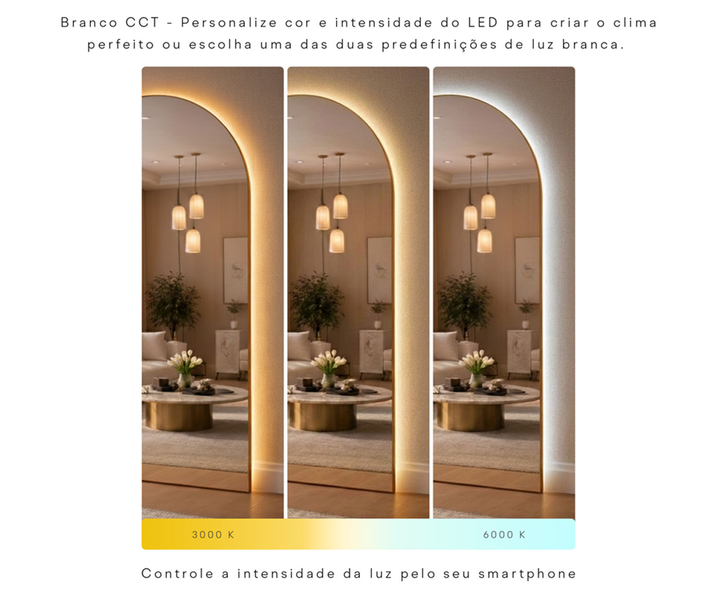 Espelho com Led Smart Marrocos Caf&eacute; image number 6