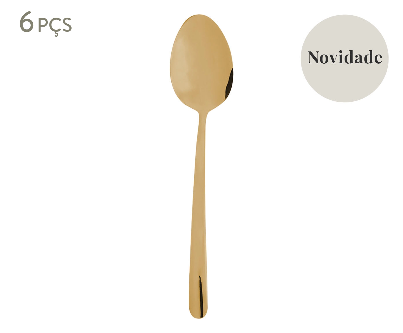 Jogo de Colheres para Sobremesa Viena Dourada - image 0