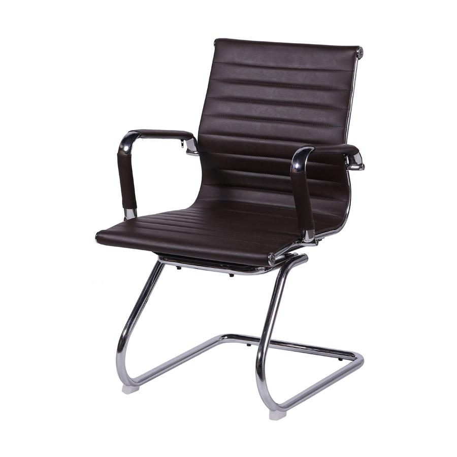 Cadeira Fixa Office Eames Esteirinha Marrom Escuro - image 0