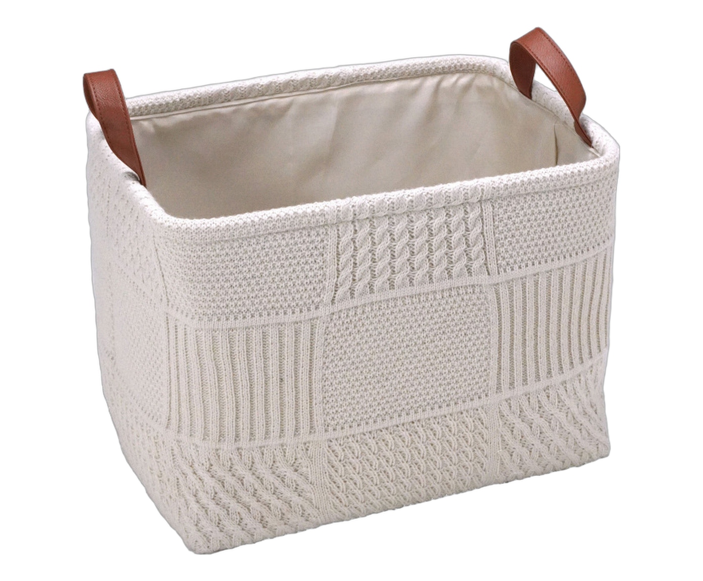 Cesto Organizador Vimini Creme e Marrom - image 1