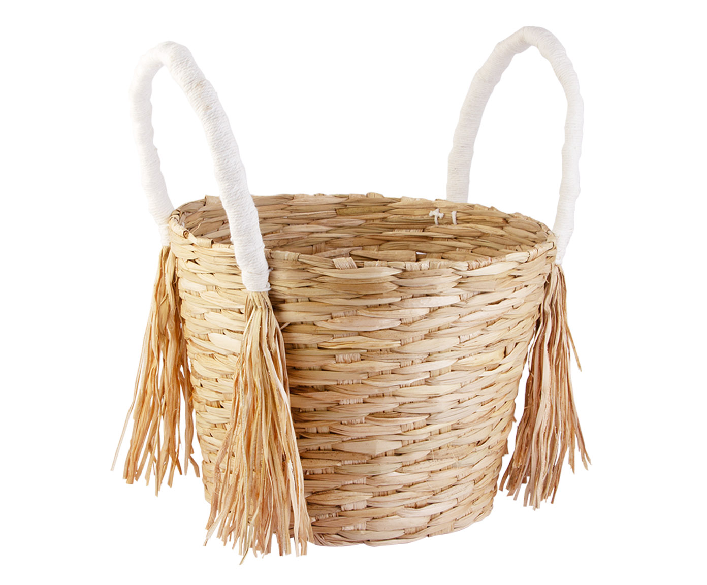 Cachepot com Al&ccedil;a e Franja Nadi Off-white - image 0