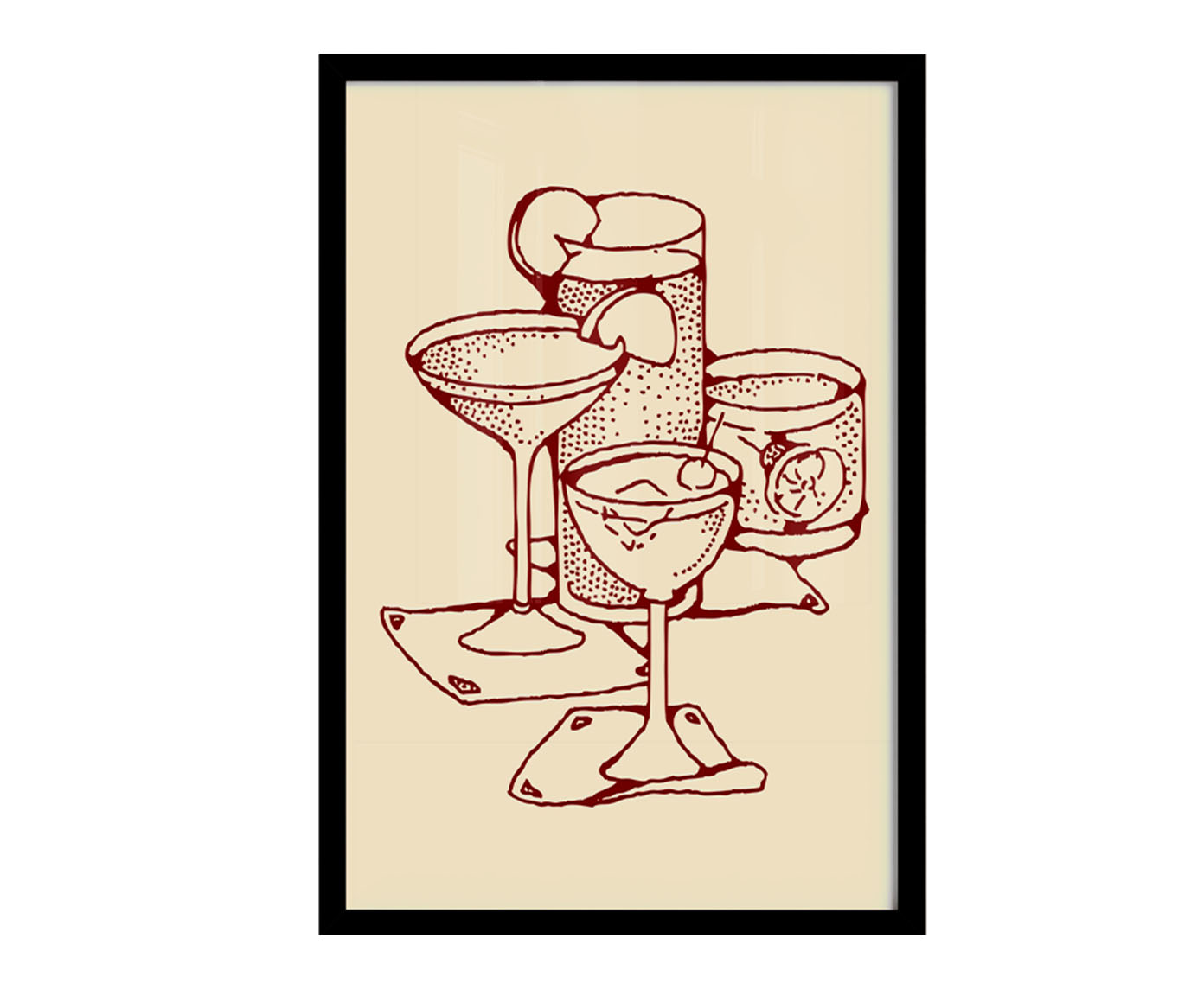 Quadro Cocktails com Moldura Preta - image 1