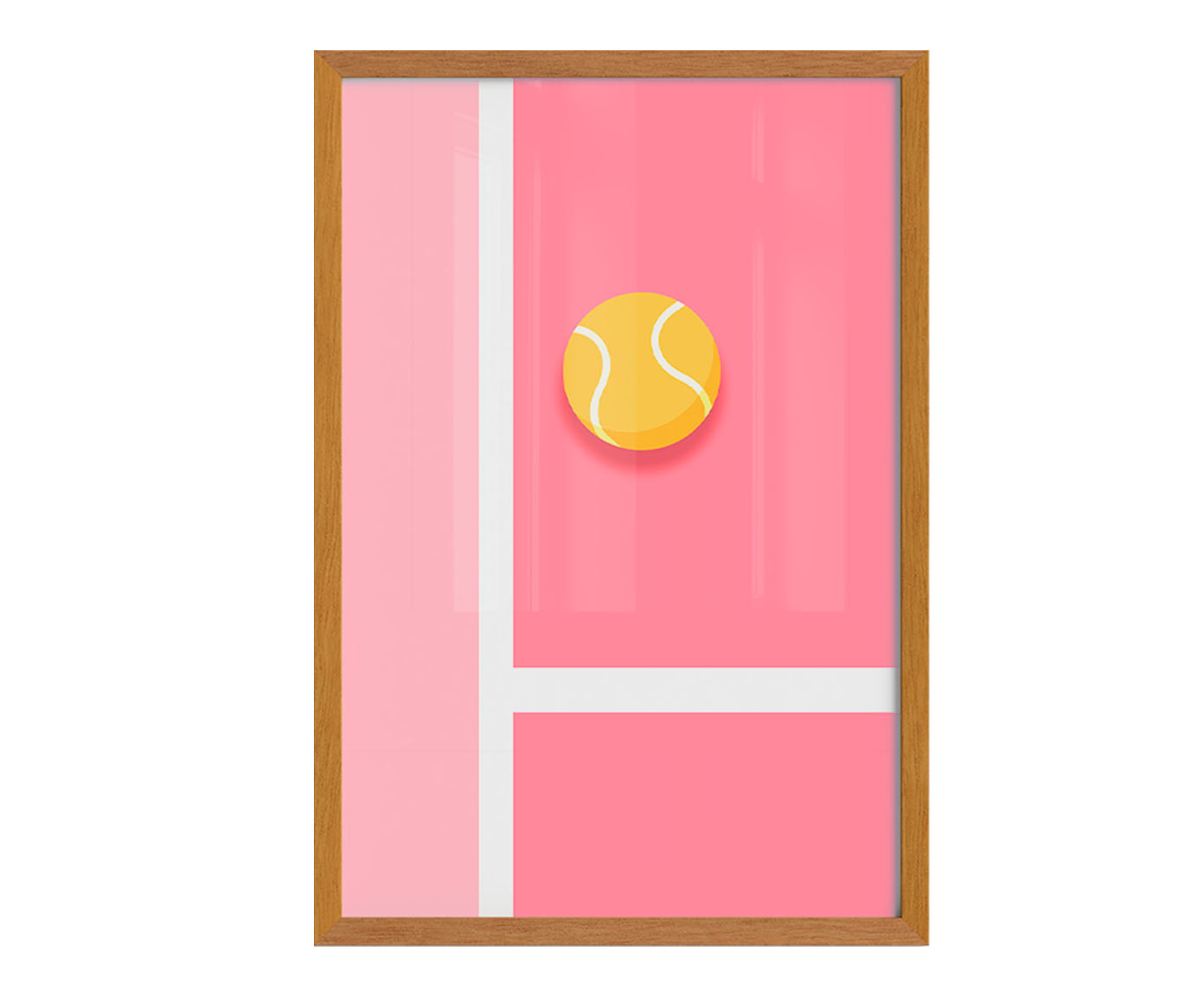 Quadro Pink Tennis com Moldura em Madeira - image 0