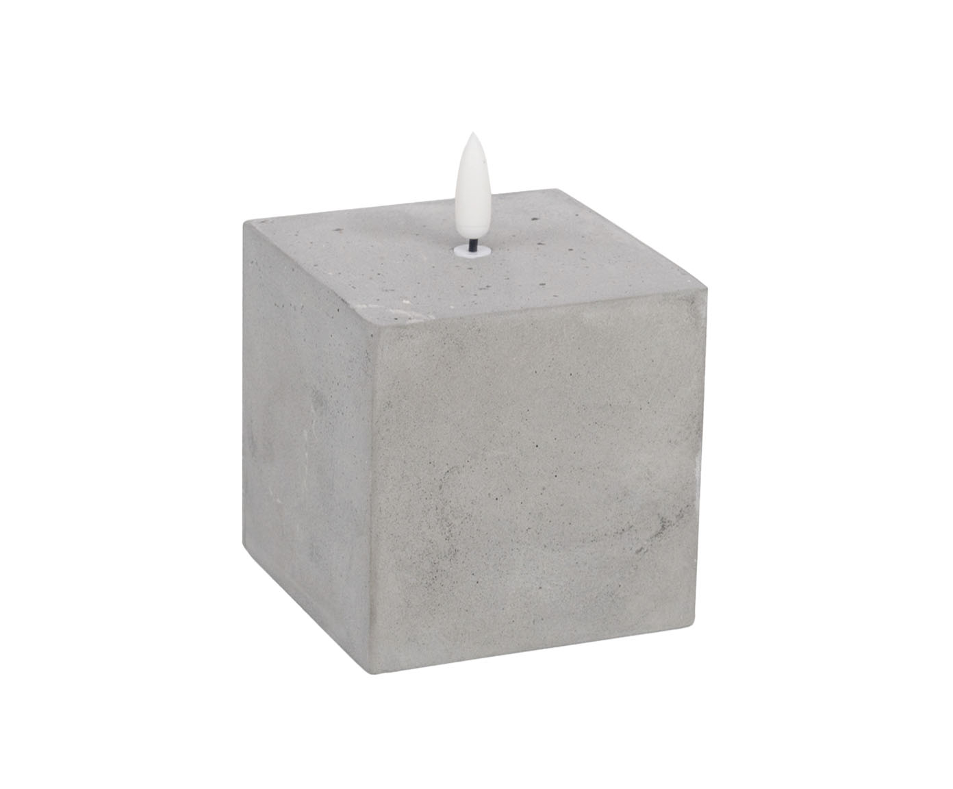 Vela Quadrada com Led e Chama 3D Cinza - image 0