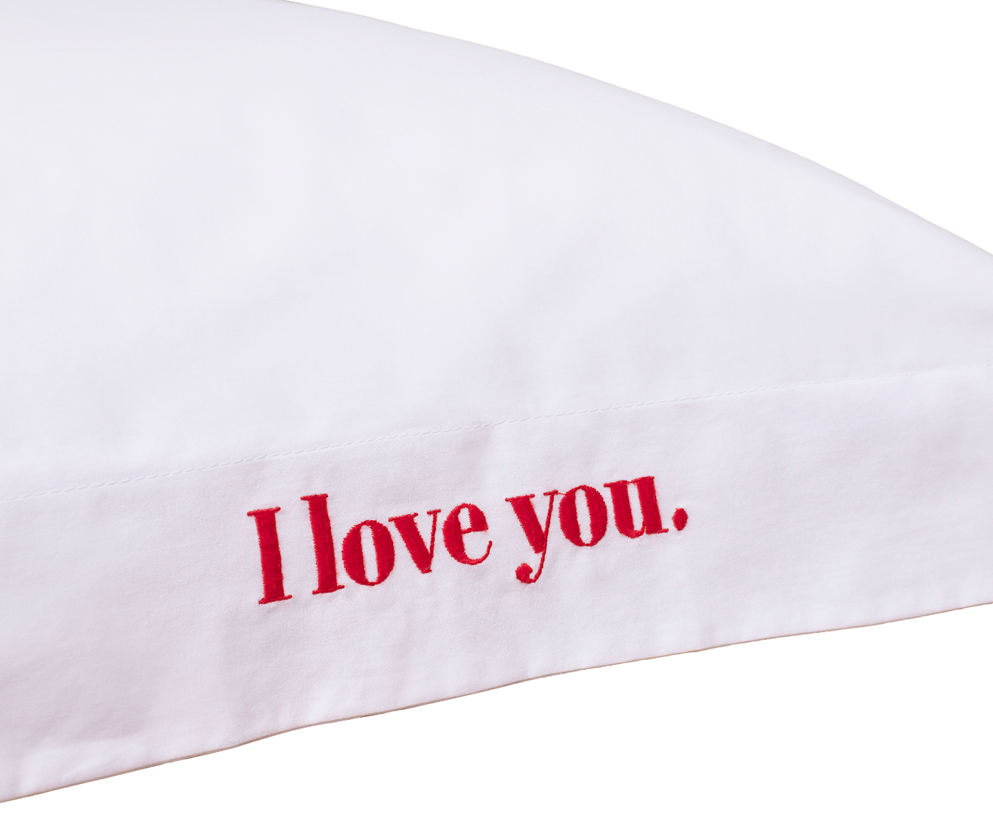 Fronha Bordada "I Love You" Branca e Vermelha 200 Fios image number 3
