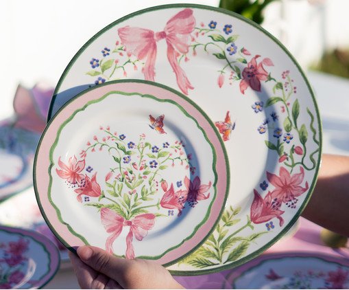 Jogo de Pratos para Sobremesa Bellet Bouquet Rosa - image 1