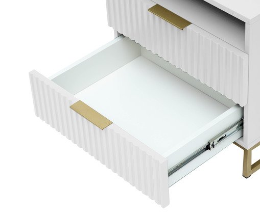 Mesa de Cabeceira Ondulada Branco image number 4