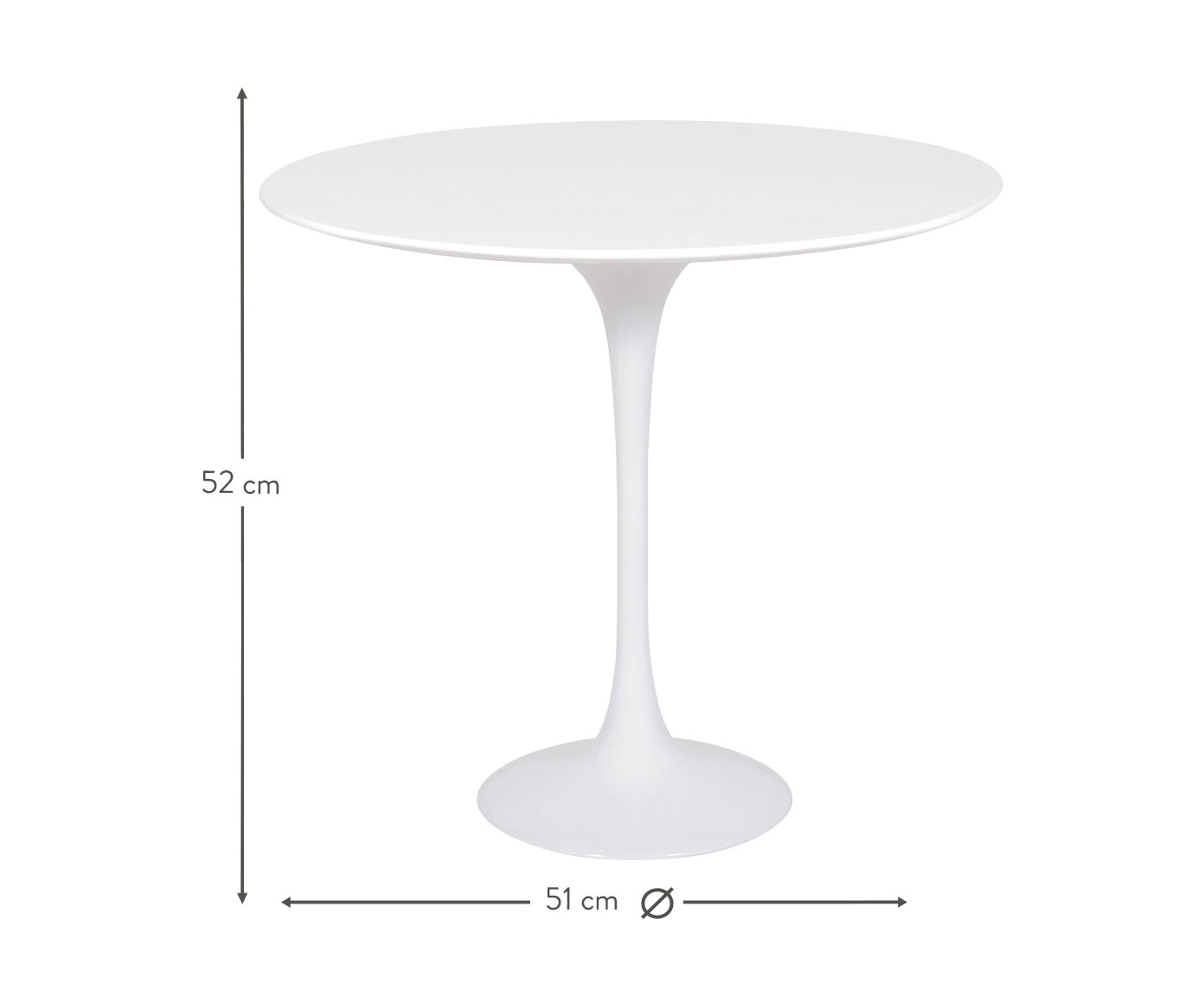 Mesa Saarinen Lateral Quartzo com Base Branca image number 3