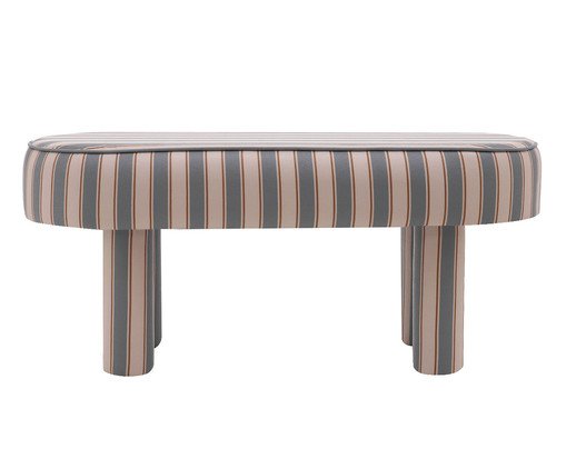 Puff Oval Bold Estampado Listras Cinza image number 2