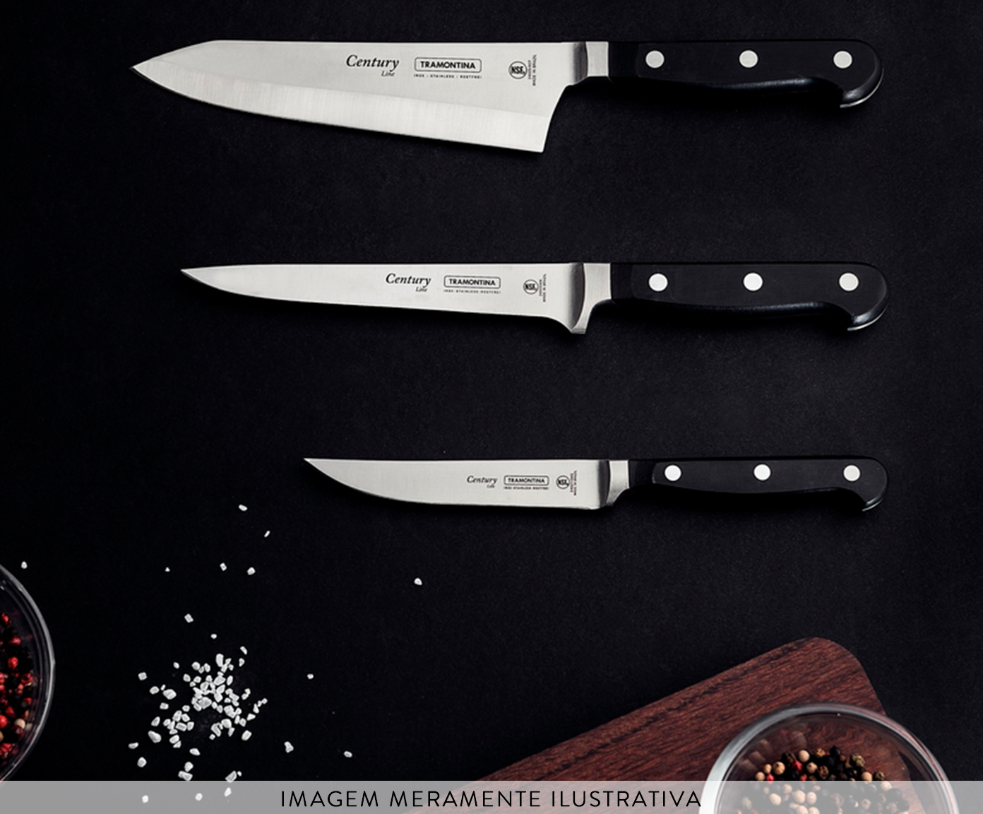 Faca para Fatiar em Inox Agile 7" - Preta - image 1
