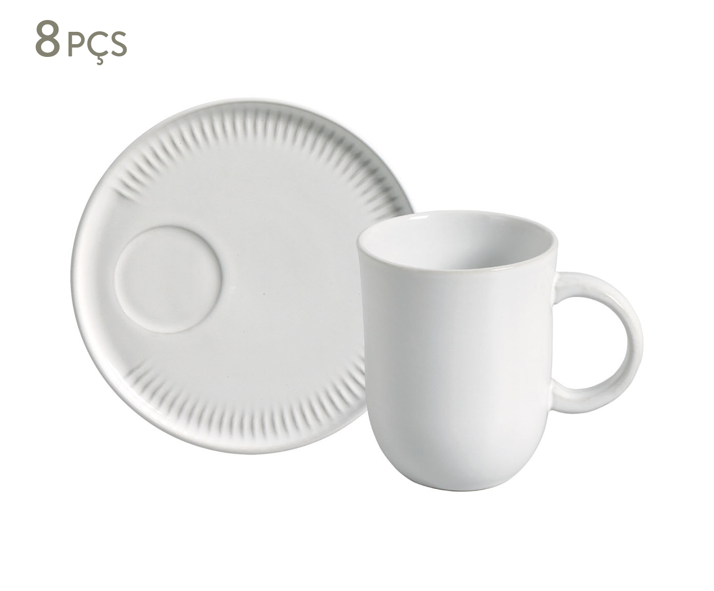 Jogo de Canecas Coup Stoneware com Pires New White - image 0