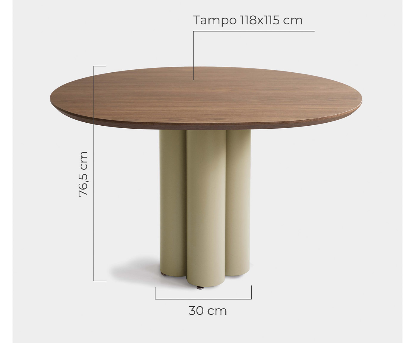 Mesa de Jantar Maxi Pequena Taupe - image 1