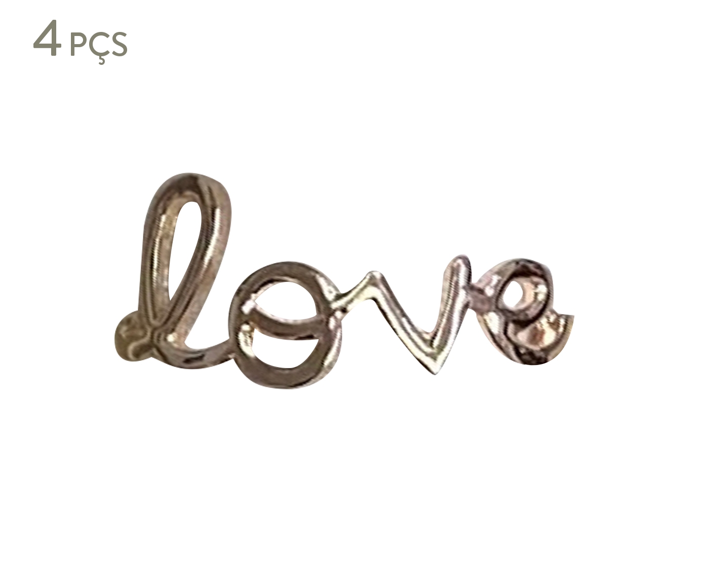 Jogo de An&eacute;is para Guardanapo Love - Acobreado - image 0
