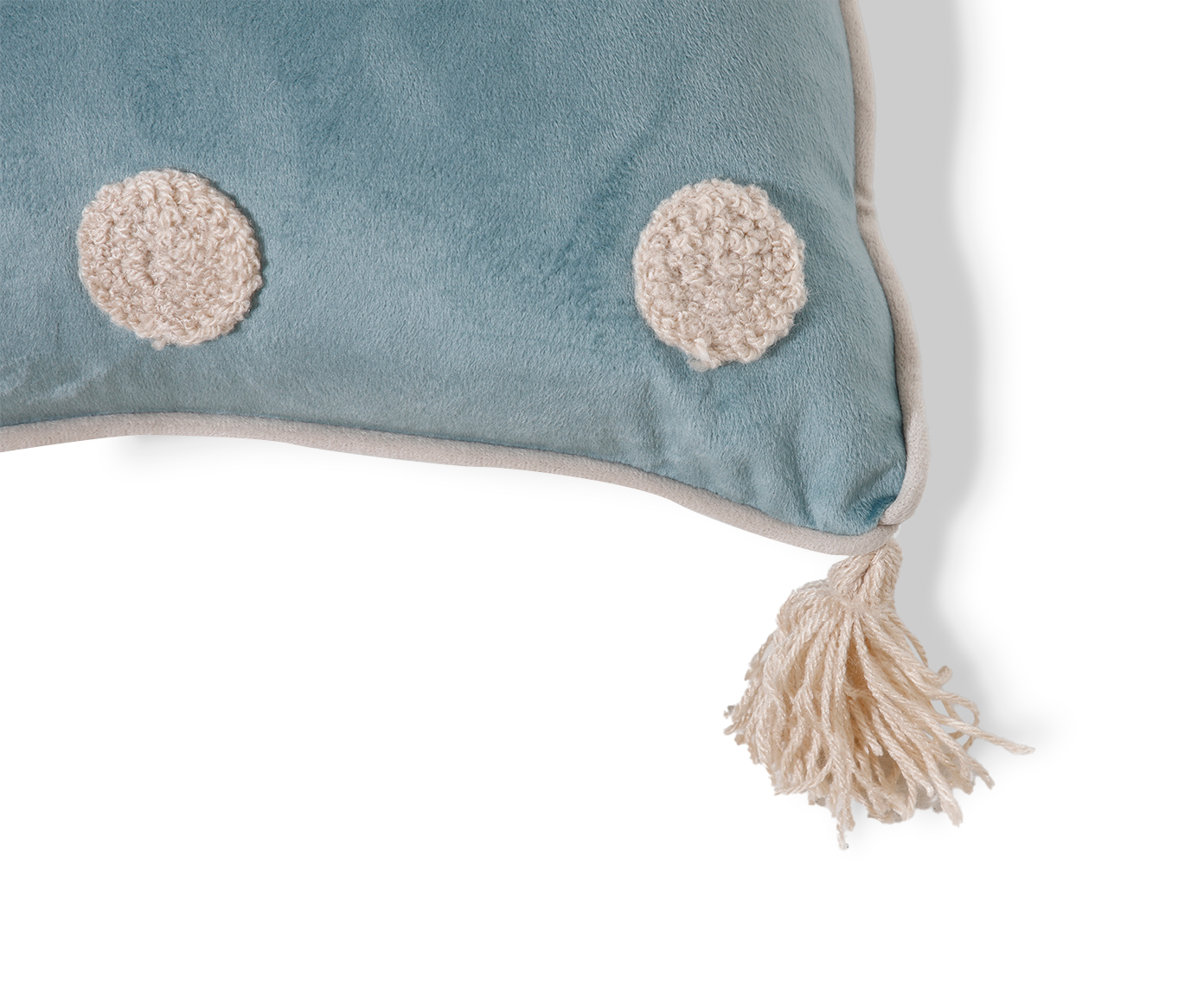 Capa de Almofada Bordada com Vivo e Tassels Po&aacute;s Azul image number 5