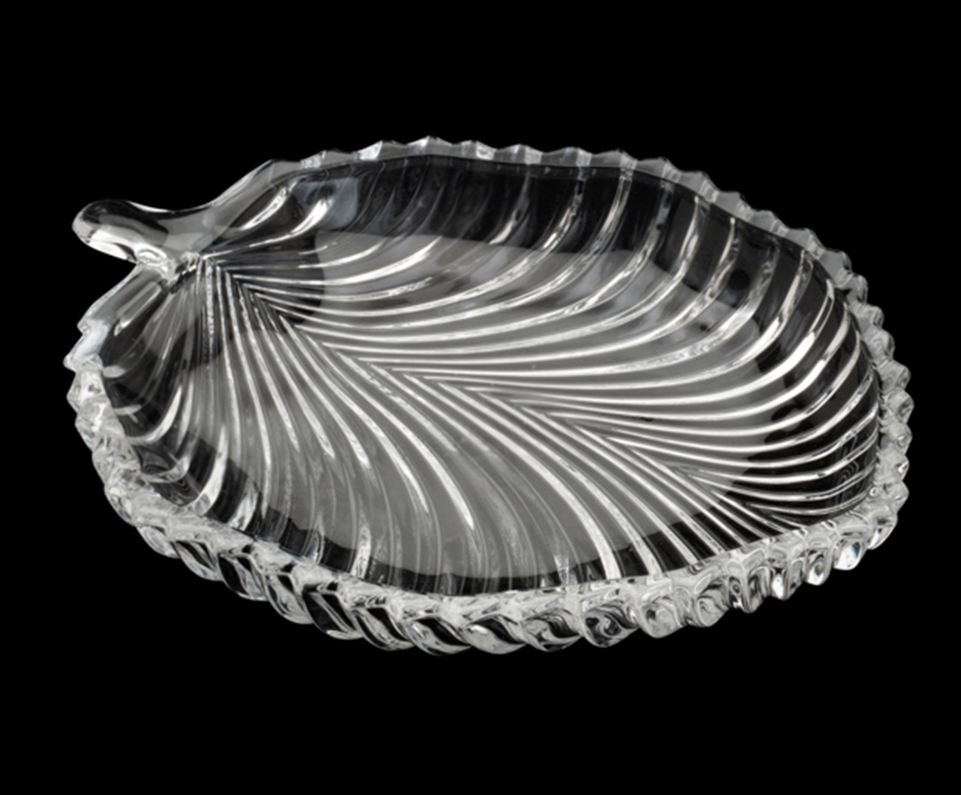 Prato Decorativo em Cristal Leaf image number 2
