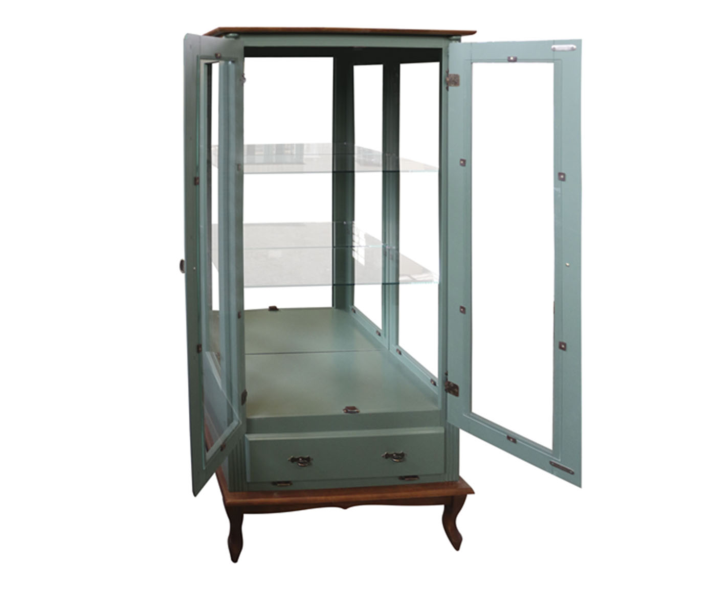 Vitrine Luiz Xv Rafaldini Verde Kalle e Imbuia Glaser - image 1