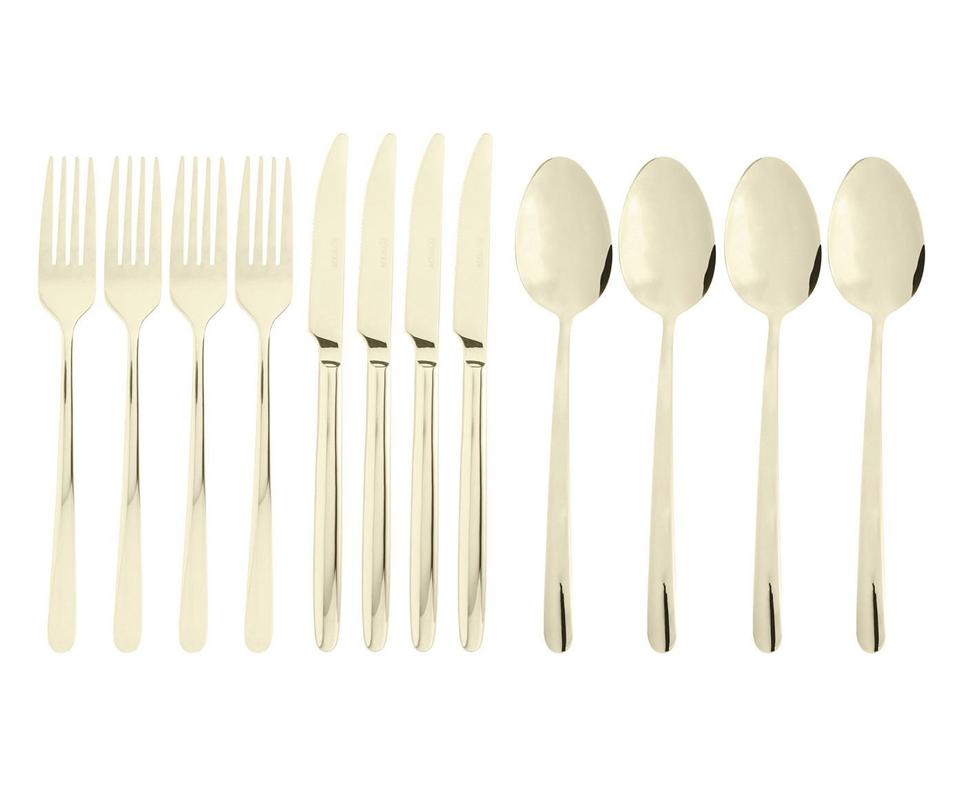 Faqueiro de A&ccedil;o Inox Viena Dourado - image 1