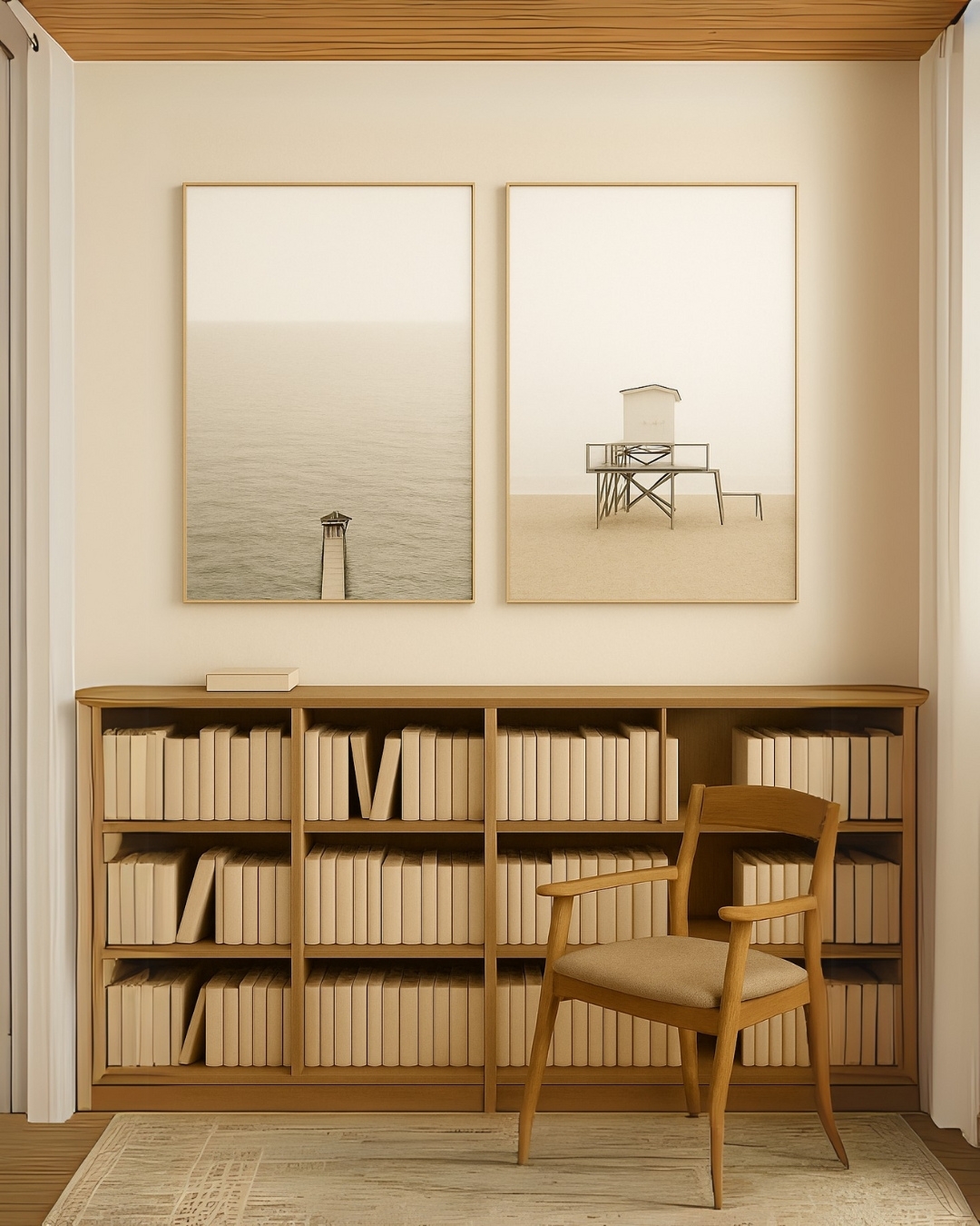 Quadro Canvas Paisagem Mar&iacute;tima Nude White Ocean B - image 1