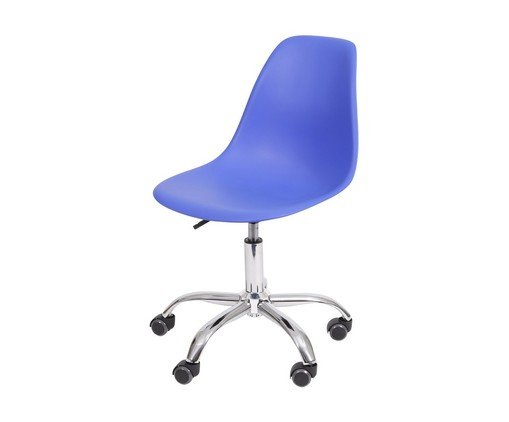 Cadeira com Rod&iacute;zios Eames - Azul Escuro - image 0