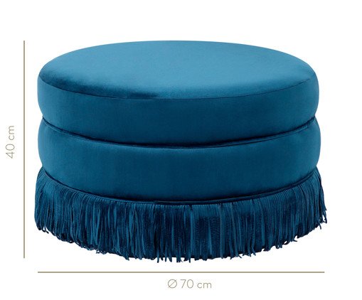 Puff Franja Disco - Azul image number 7