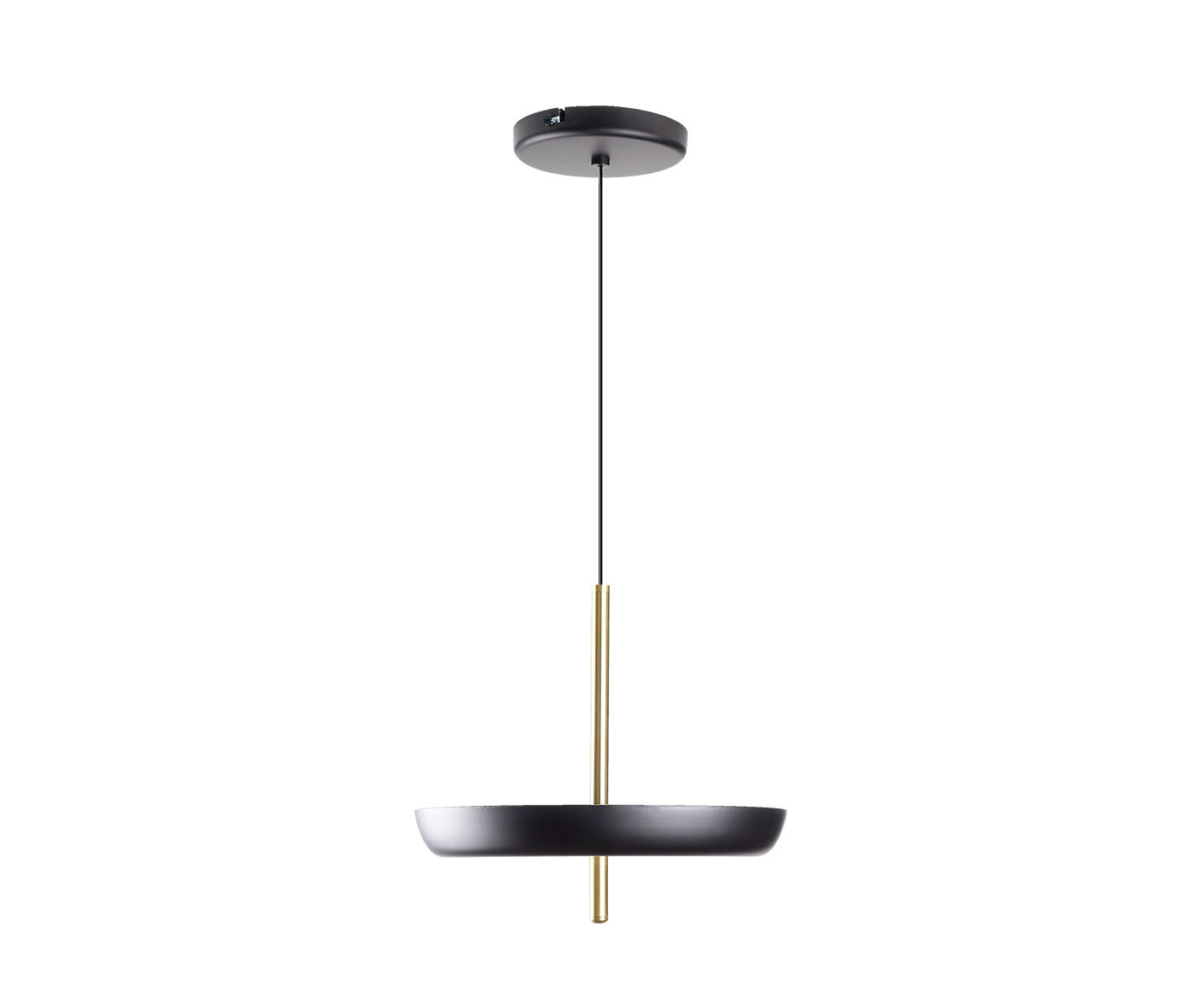 Pendente Dalu Indireto Bivolt - Preto e Dourado Escovado - image 1