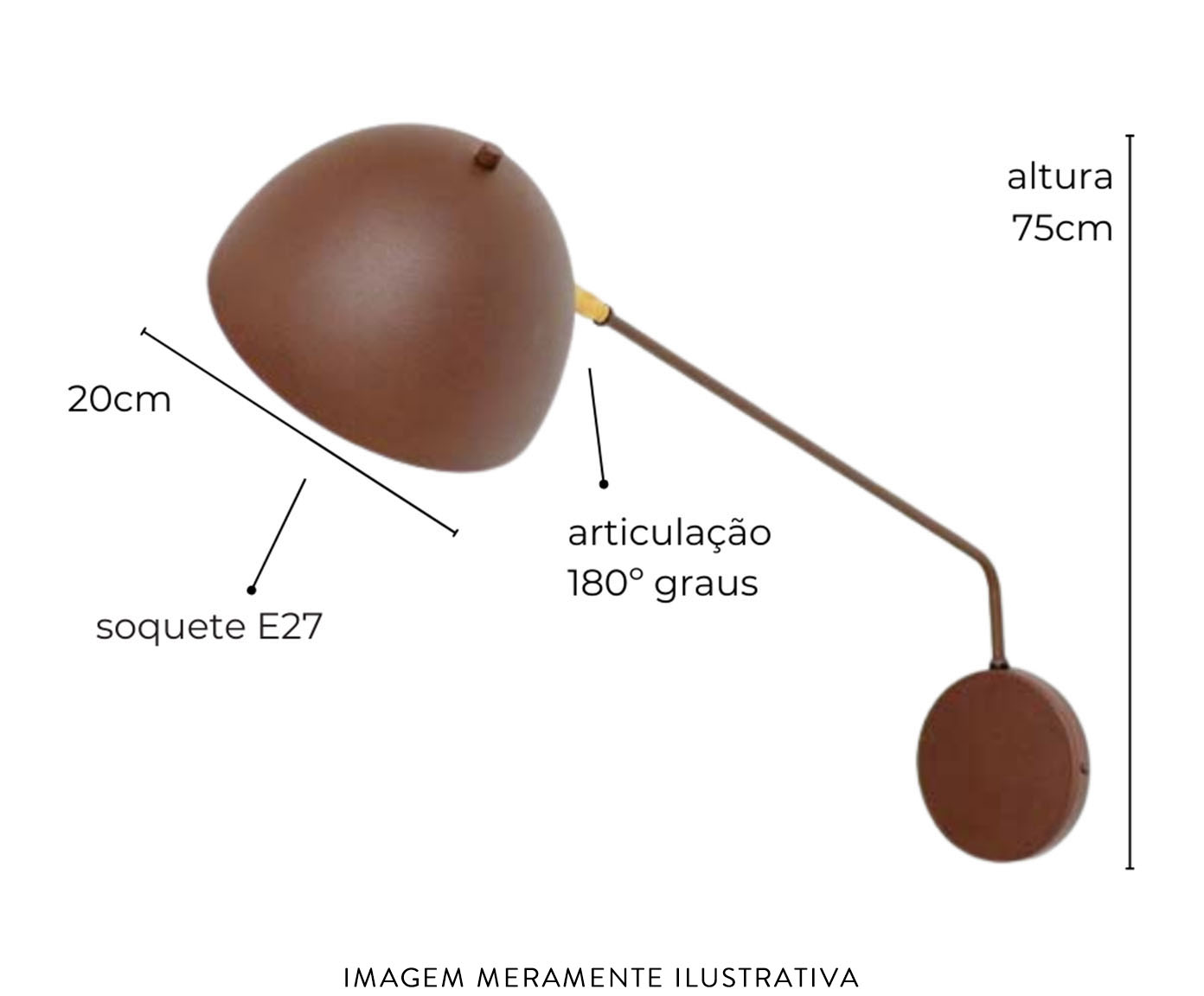 Arandela Wang Marrom Corten image number 2