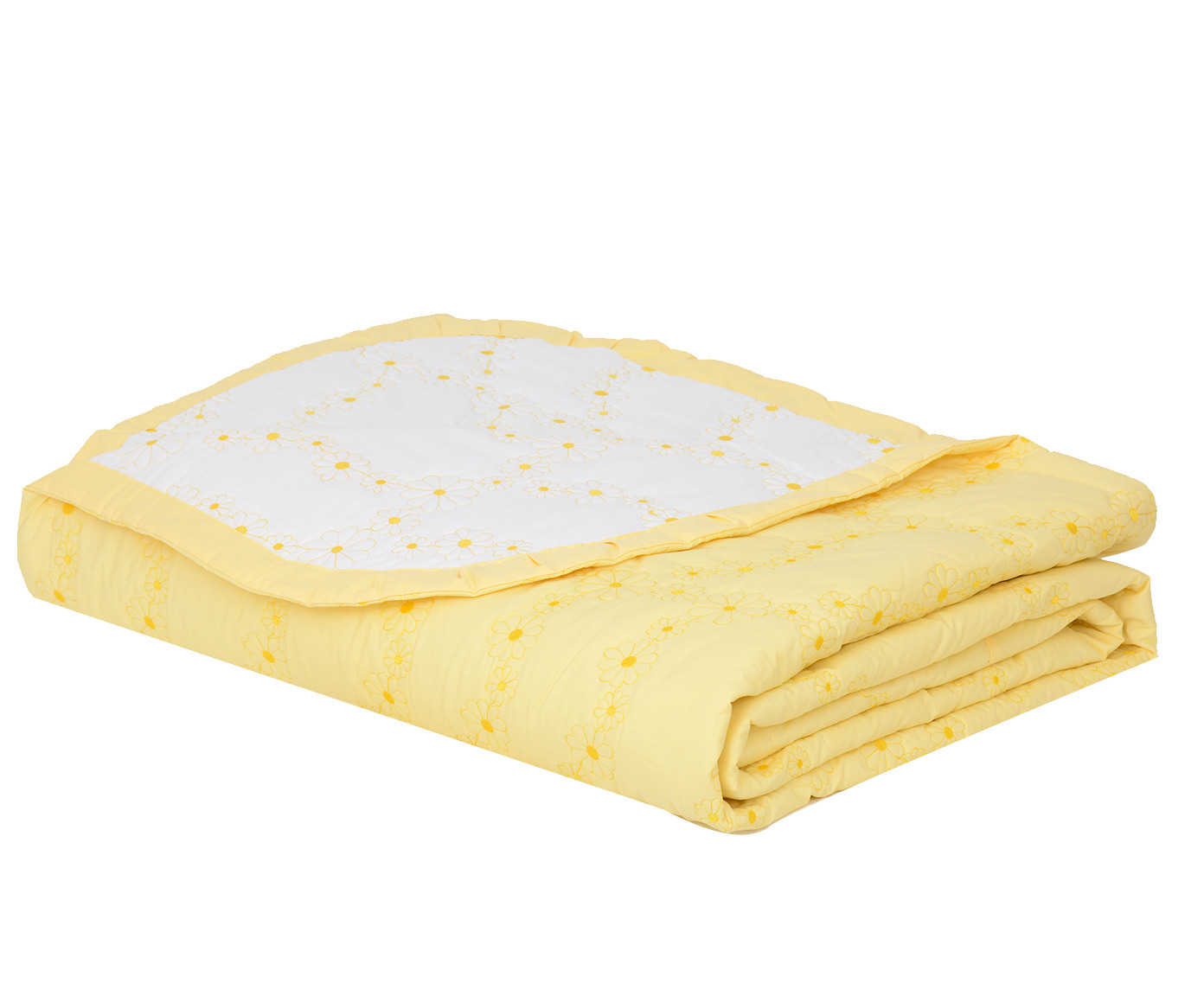 Jogo de Cobre-Leito com Bordado Nuance Amarelo 200 Fios King Size - image 1
