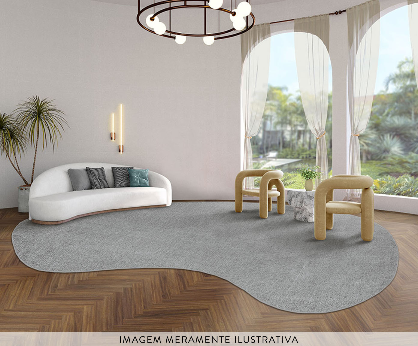 Tapete Tufting Elegant Org&acirc;nico Light Gray I image number 3