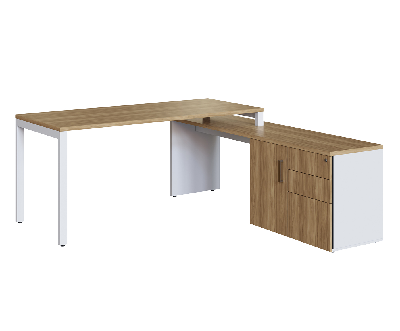 Conjunto Mesa Escrit&oacute;rio e Balc&atilde;o  - Branco - image 0
