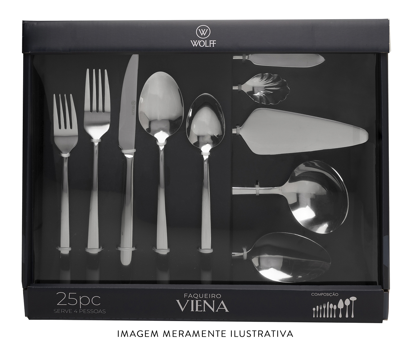 Faqueiro de A&ccedil;o Inox Viena image number 4