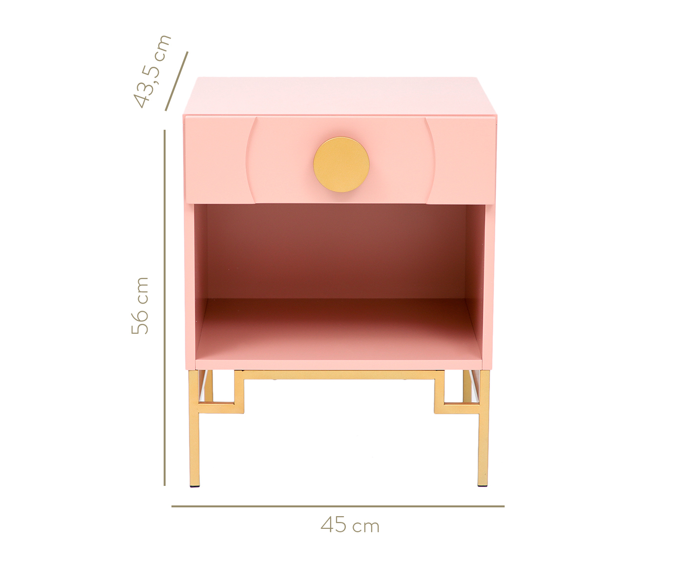 Mesa de Cabeceira Cerchio D'Oro com Nicho Blush - Rosa image number 6